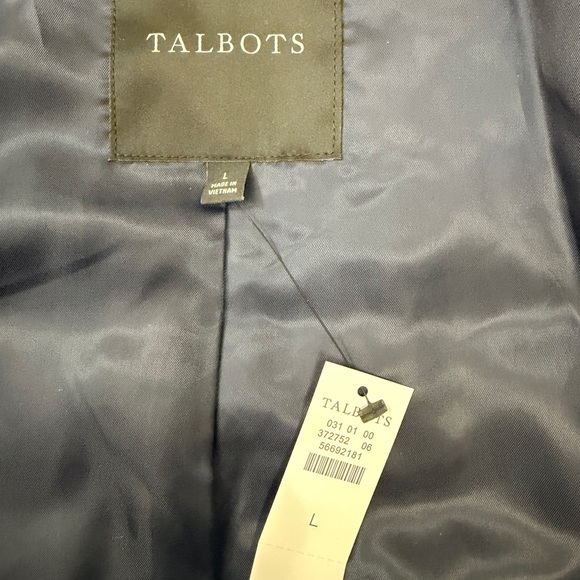 NWT Talbots Women's Navy and Ivory Quilted Jacket - Size Large - Picture 5 of 6